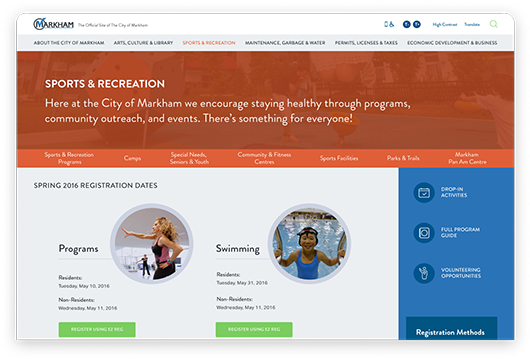 City of Markham Website Redesign