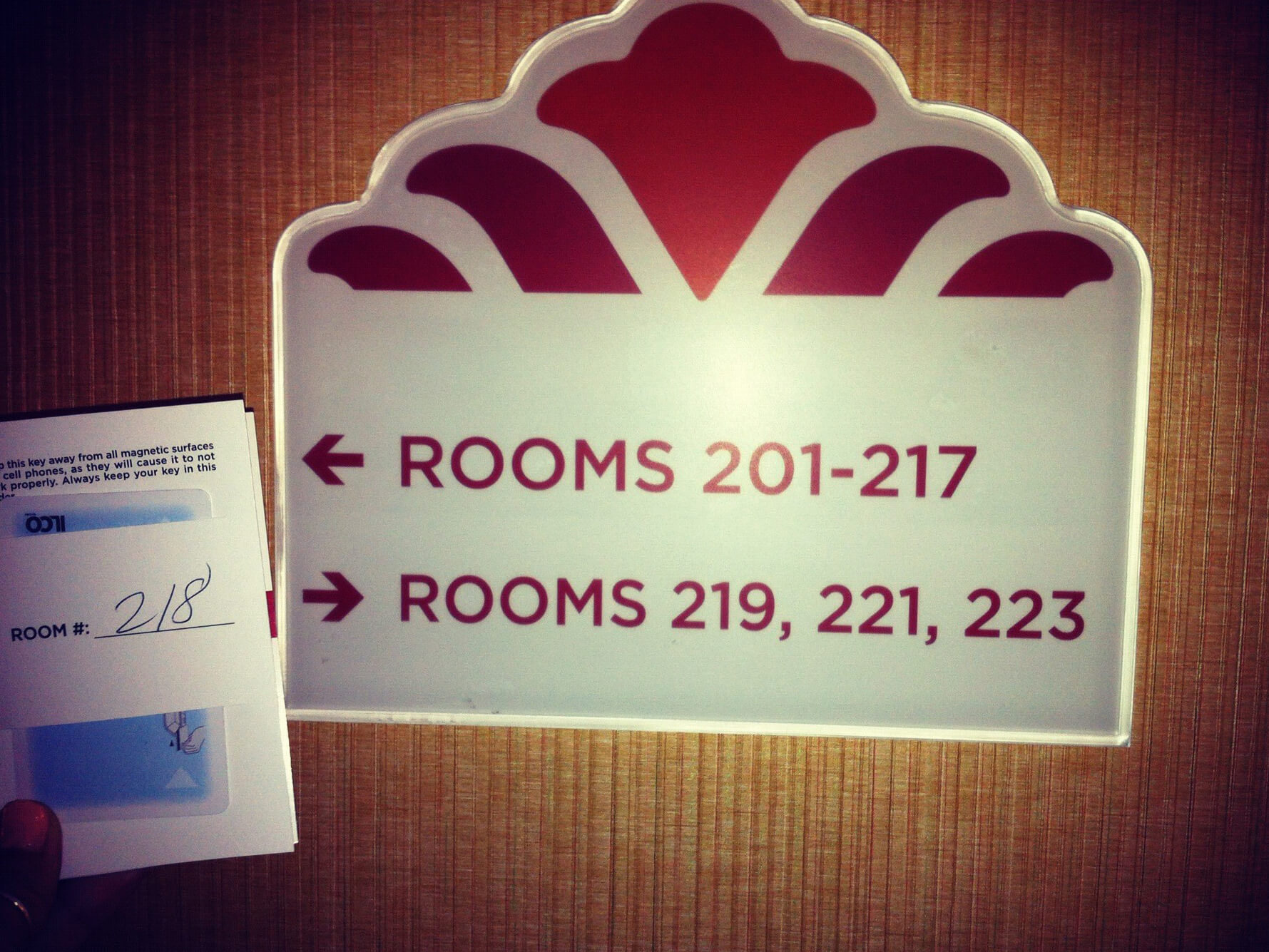 *Hotel in Alameda California (Note:  This is a plaque on a wall, not the door of my room.)